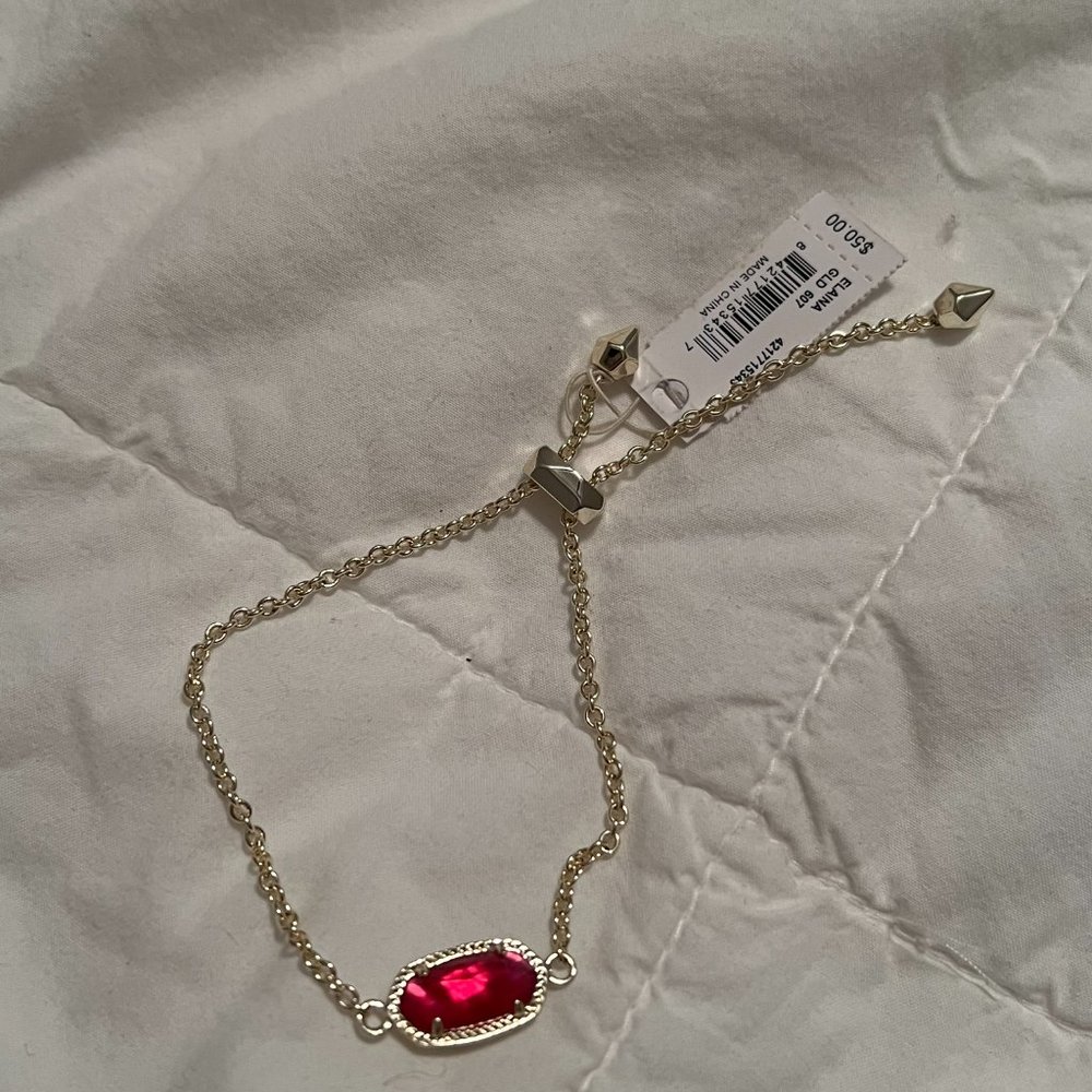 Kendra Scott Elaina Gold Adjustable Chain Bracelet In Azalea Illusion